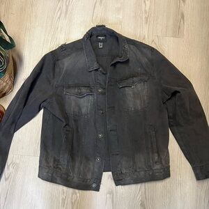 Forever 21 Men's Distressed Black Jacket